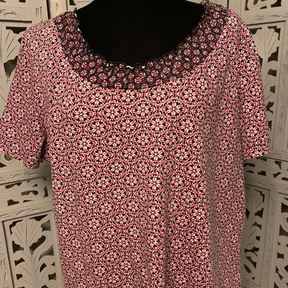 WHITE STAG RED WHITE & BLACK DESIGN STRETCHY SHORT SLEEVE T-SHIRT TOP - Picture 2 of 6